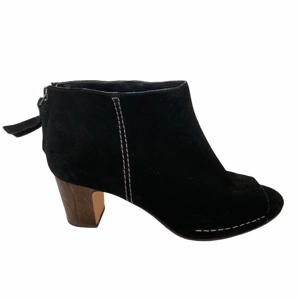 CLARKS‎ Size 9.5 CUSHION PLUS STRAP SANDALS SHOES Black Suede EU 41 Zipper